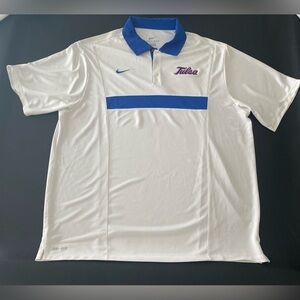 Tulsa Golden Hurricane Shirt Men's X-Large Nike Dri-Fit White Polo Mint‼️